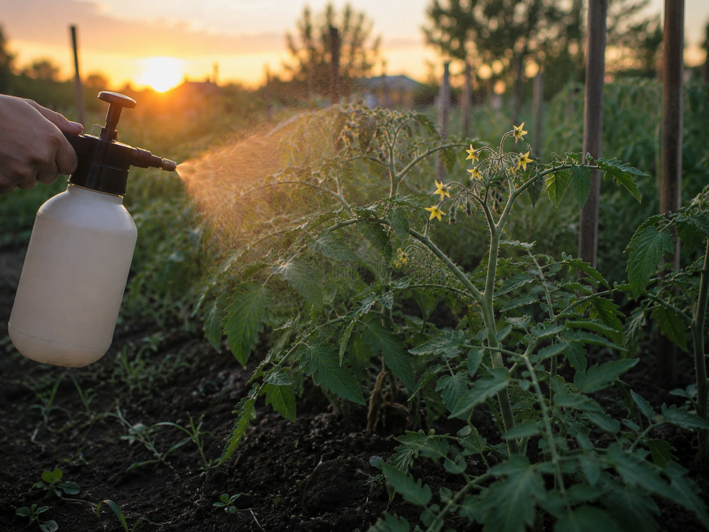 Помидорлар чәчәк ата. Нәрсә сибәргә?